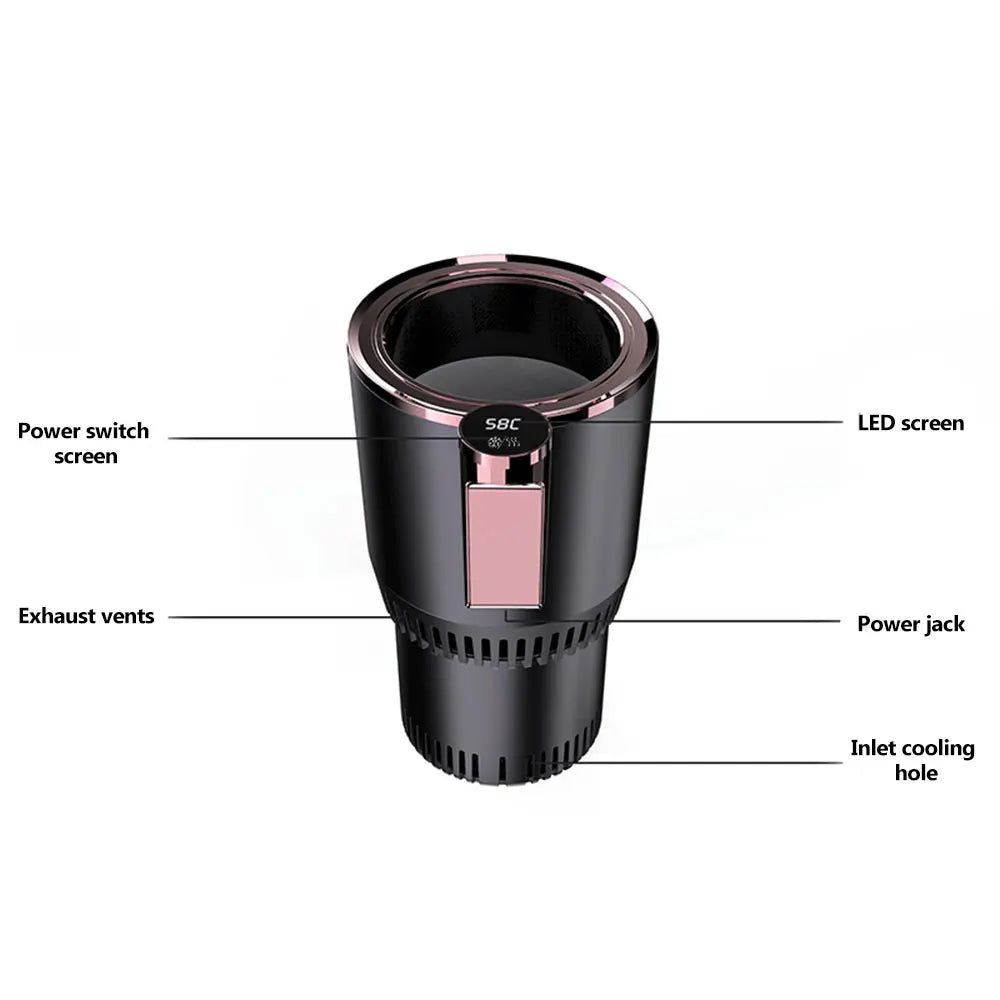 Smart Hot And Cold Car Cup Drinks Holders Digital Temperature Display