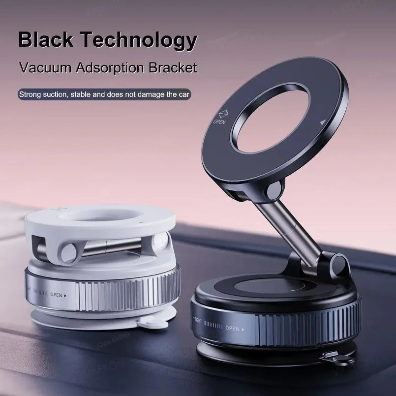 Magnetic Car Phone Holder 360° Rotation Folding With Vacuum Suction